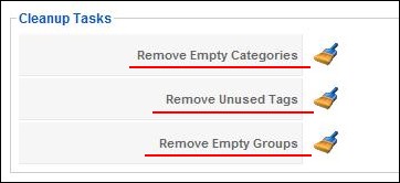 RSBlog! - remove empty categories, groups and unused tags